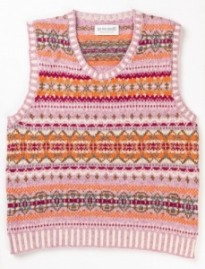 Eribe Westray Fairisle Vest Orange Burst